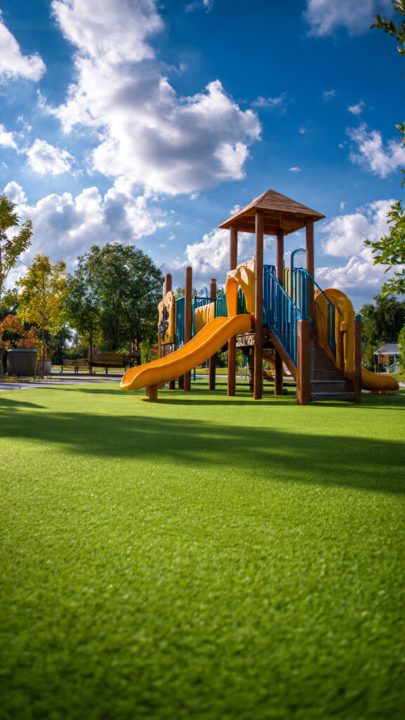 Rubber Wet Pour vs Artificial Grass for Playgrounds, rubber wet pour, artificial grass, playground surfacing, high-traffic playground surfaces, playground safety surfaces, playground fall protection, EPDM rubber surfacing, playground artificial turf, artificial grass Randburg, artificial grass Midrand, playground turf installation, shock pad for artificial grass, playground rubber flooring, kids playground grass, playground surface comparison, playground maintenance, rubber wet pour installation, artificial grass durability, playground impact absorption, safe playground surfaces, school playground surfaces, commercial playground surfacing, playground flooring South Africa, LawnKing artificial grass, artificial grass for schools, playground turf suppliers Randburg, playground turf suppliers Midrand, playground drainage systems, UV-stabilised artificial grass, playground surfacing cost, playground accessibility, inclusive playground surfacing.